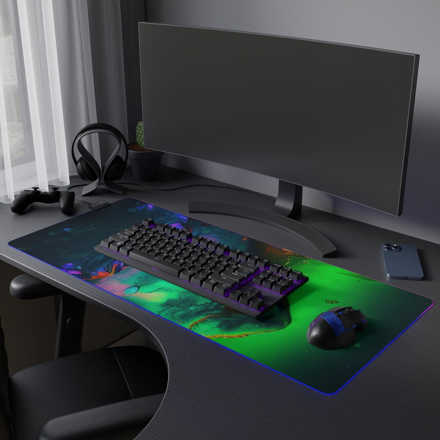 LED Gaming Mouse Pad Florescent Glow 1