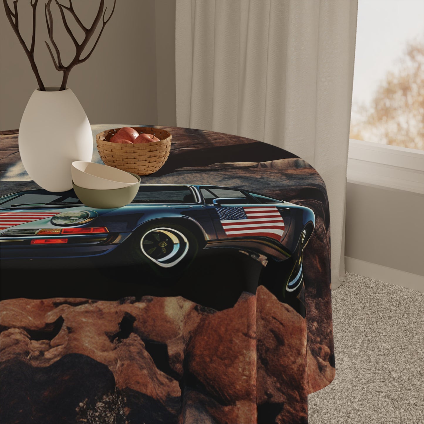 Tablecloth American Flag Porsche Abstract 2