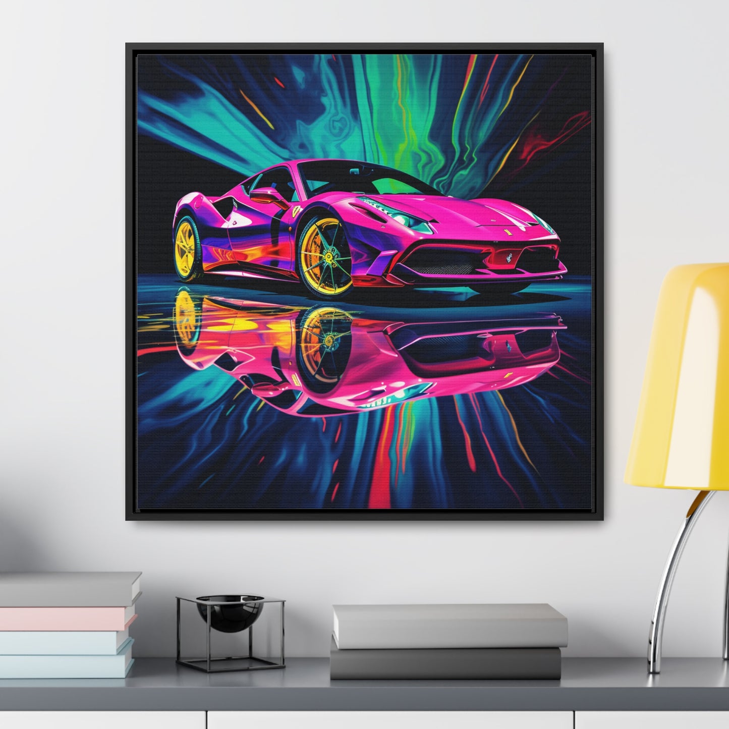 Gallery Canvas Wraps, Square Frame Pink Ferrari Macro 4