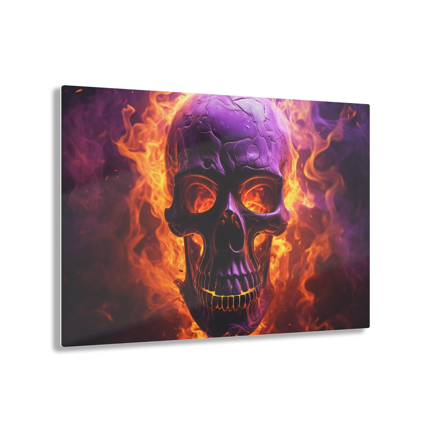 Acrylic Prints Skull Flames 3