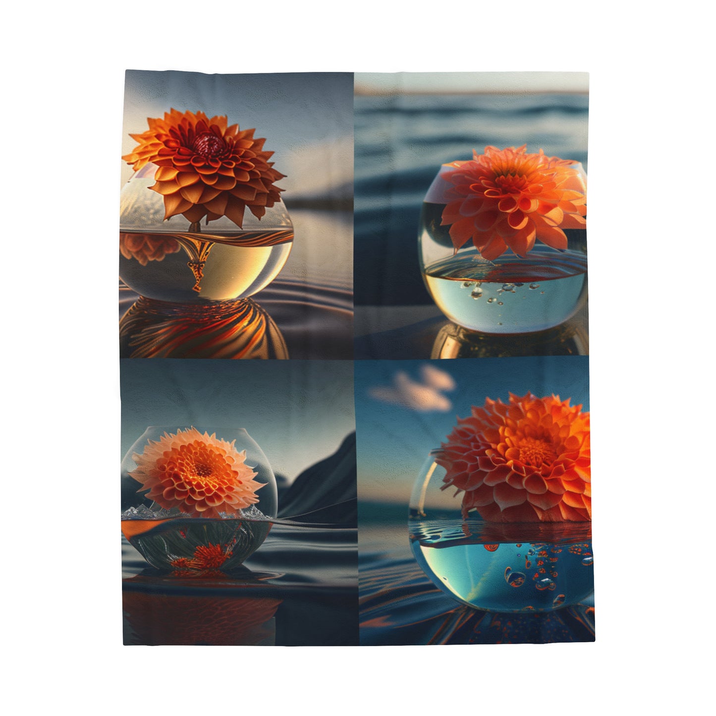 Velveteen Plush Blanket Dahlia Orange 5