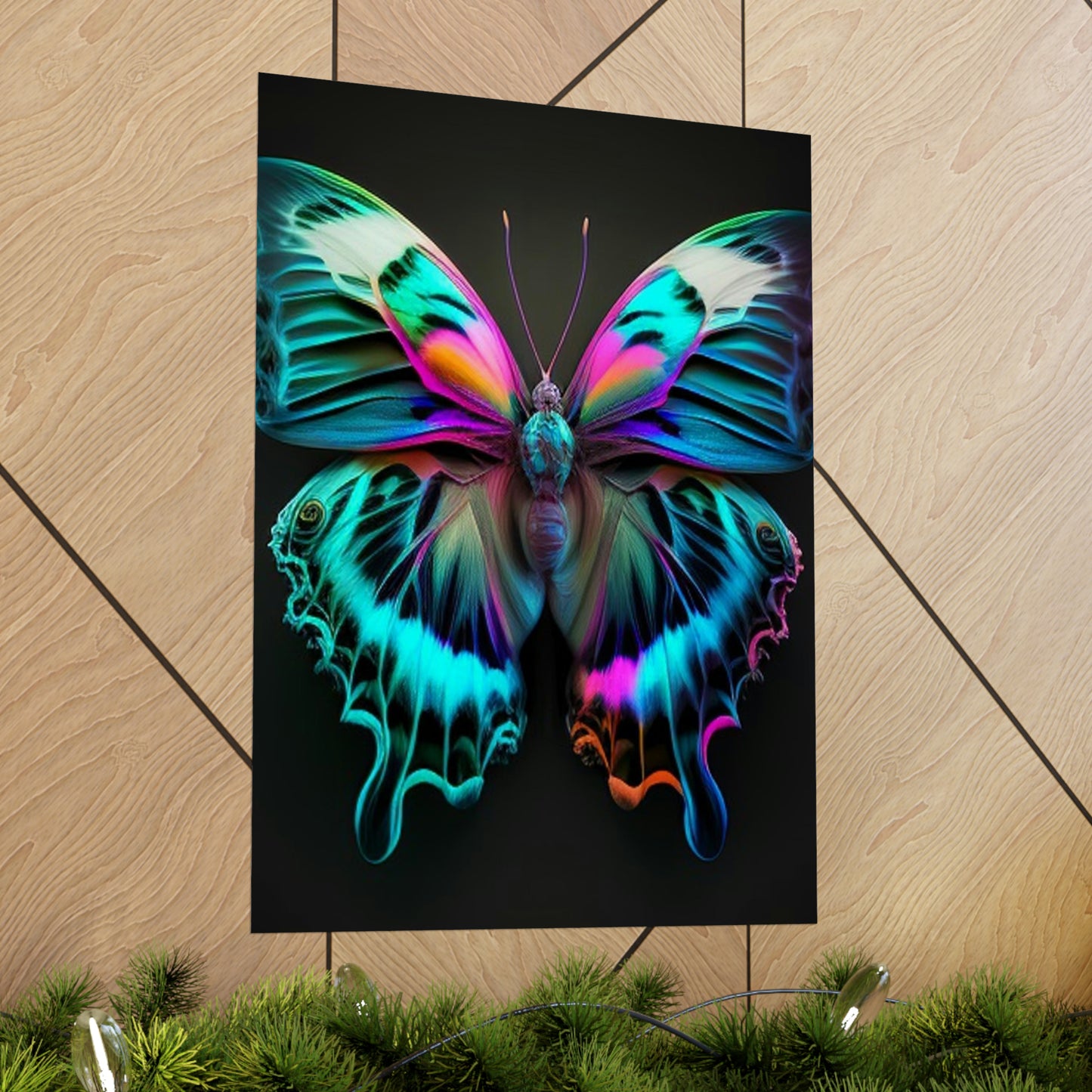 Premium Matte Vertical Posters Neon Butterfly Fusion 4