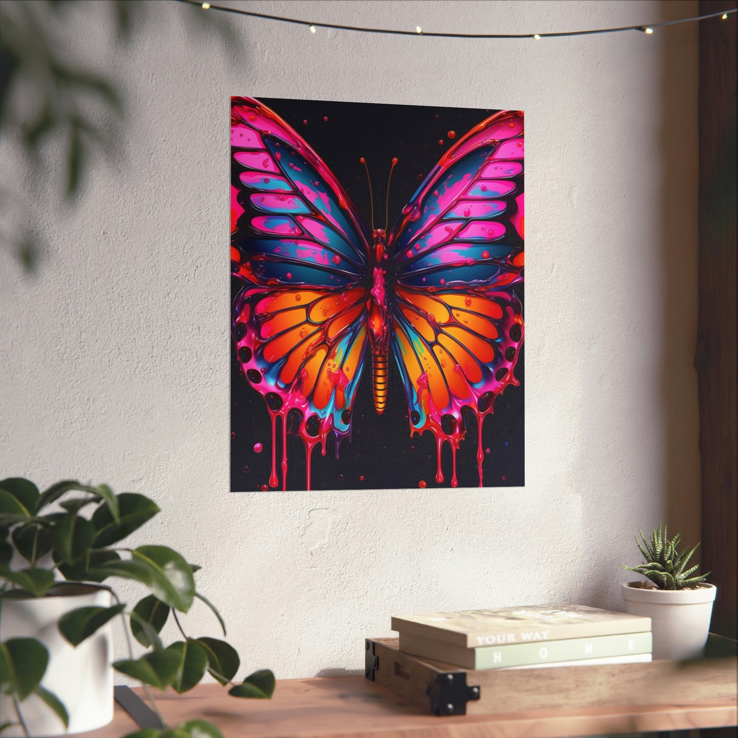 Premium Matte Vertical Posters Pink Butterfly Flair 1