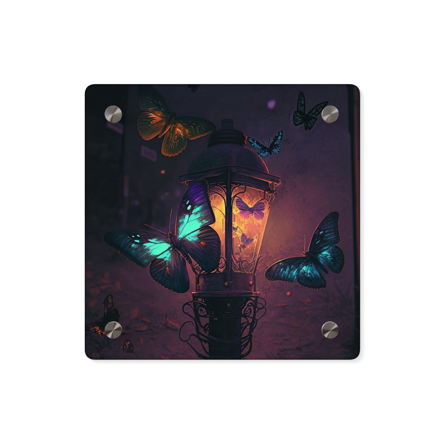 Acrylic Wall Art Panels Street Light Butterfly 4