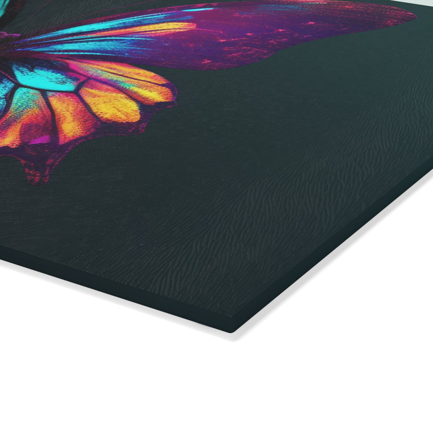 Glass Cutting Board Hyper Colorful Butterfly Macro 4