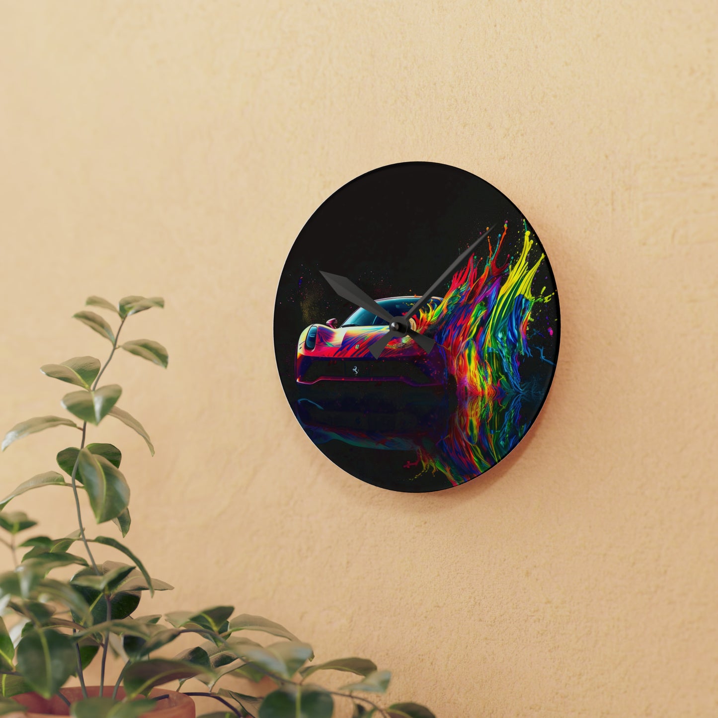 Acrylic Wall Clock Ferrari Fusion Water 3