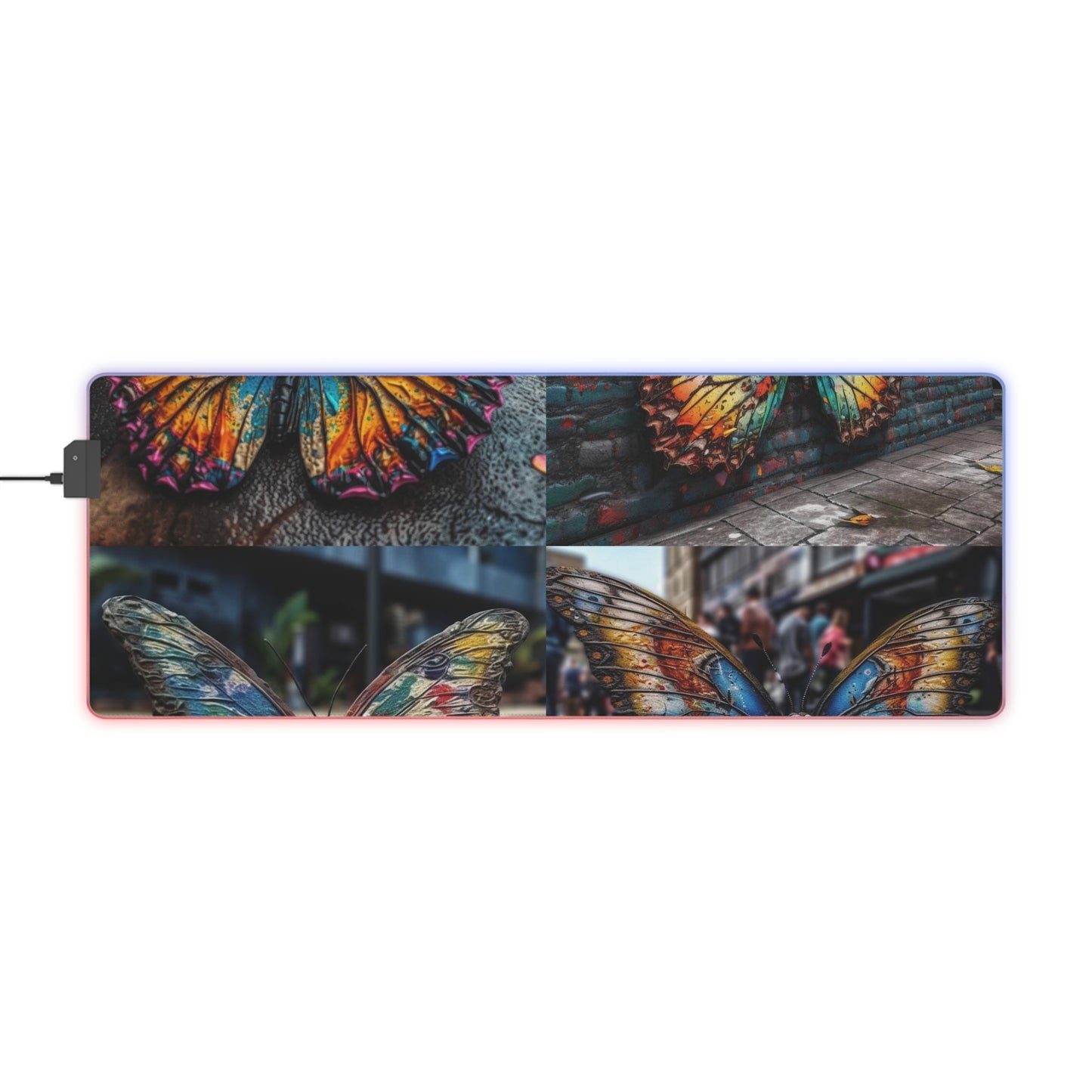 LED Gaming Mouse Pad Liquid Street Butterfly 5