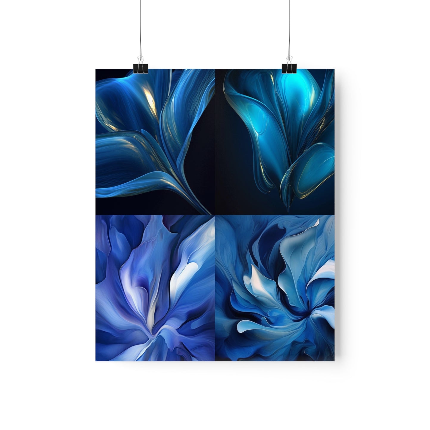 Premium Matte Vertical Posters Abstract Blue Tulip 5