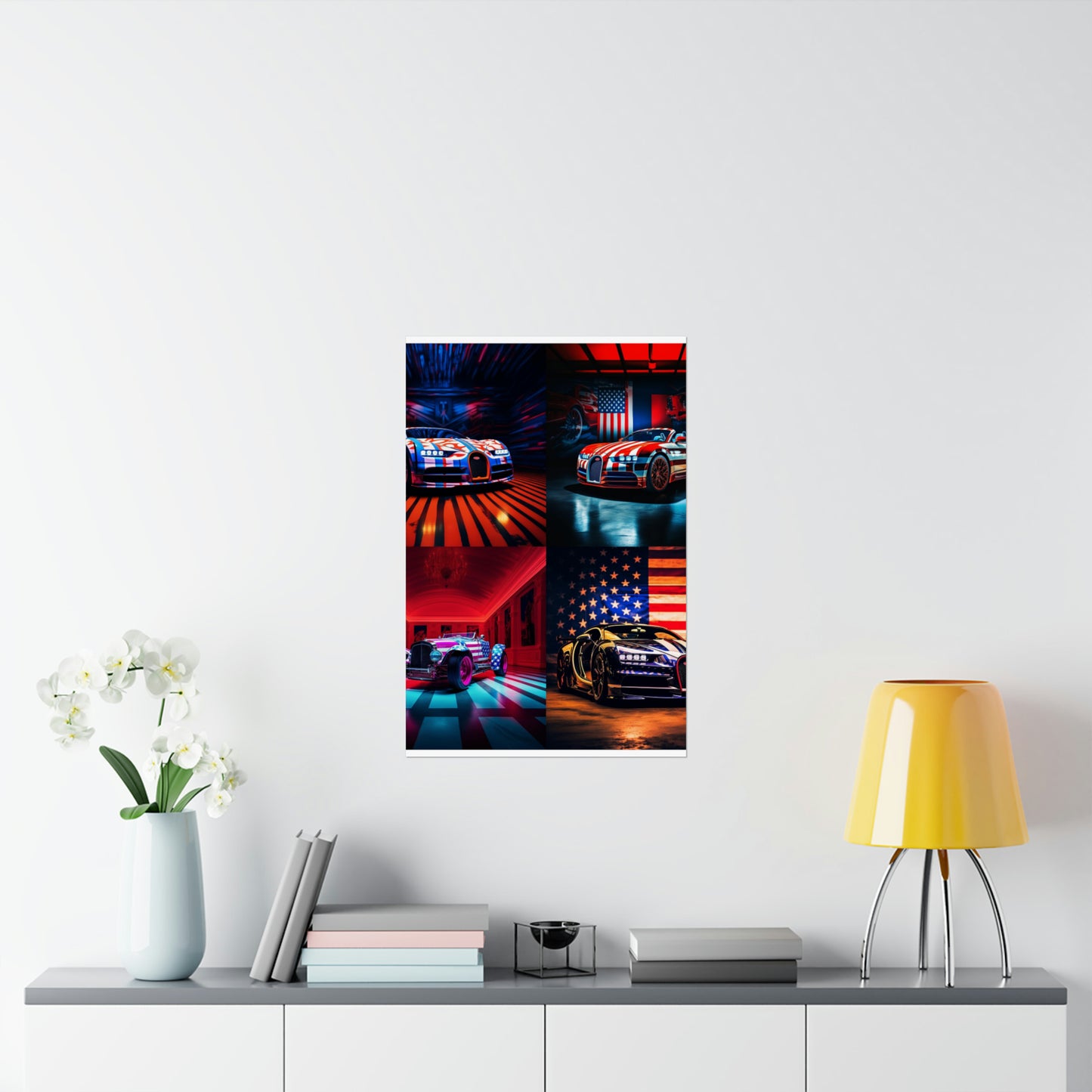 Premium Matte Vertical Posters Macro Bugatti American Flag 5