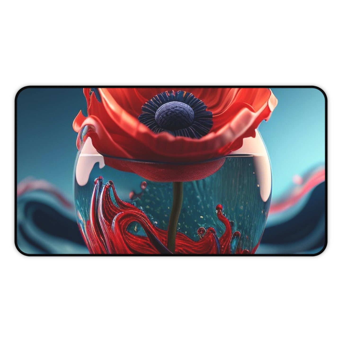 Desk Mat Red Anemone in a Vase 2