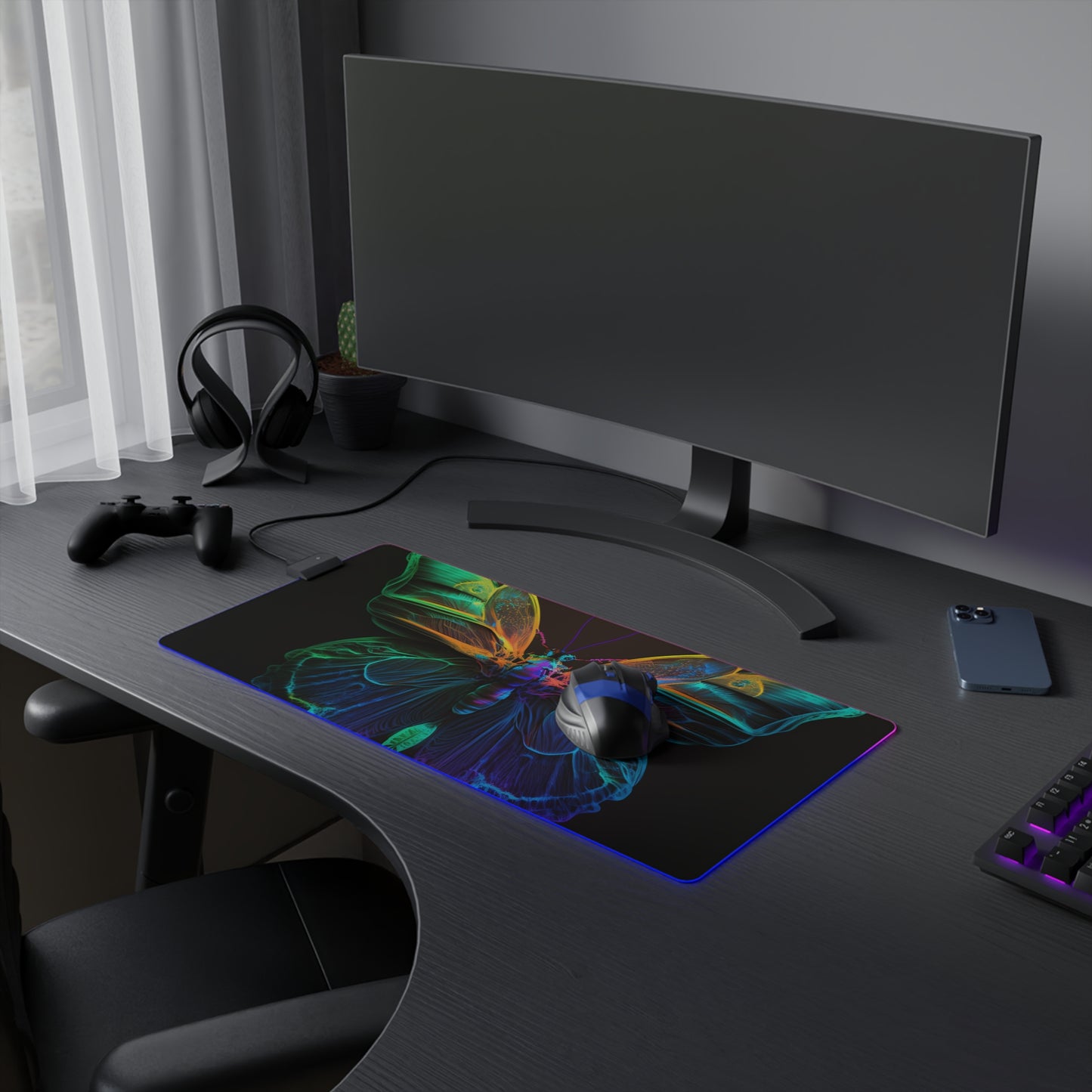 LED Gaming Mouse Pad Raw Hyper Color Butterfly 3