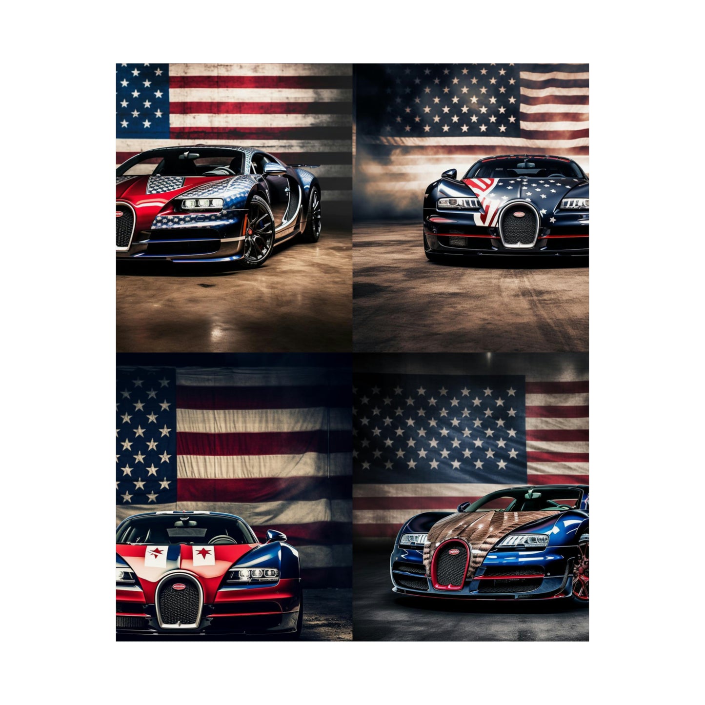 Premium Matte Vertical Posters Bugatti American Flag 5