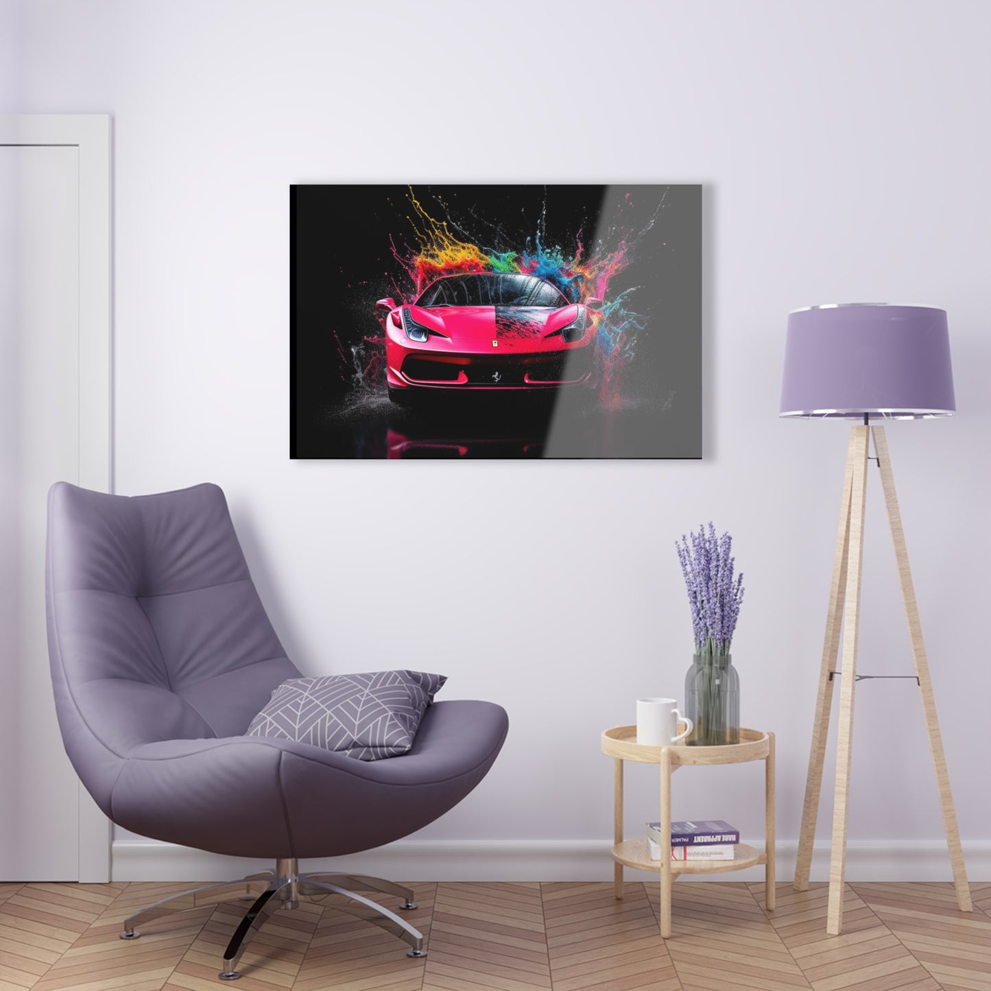 Acrylic Prints Ferrari Water Splash 2