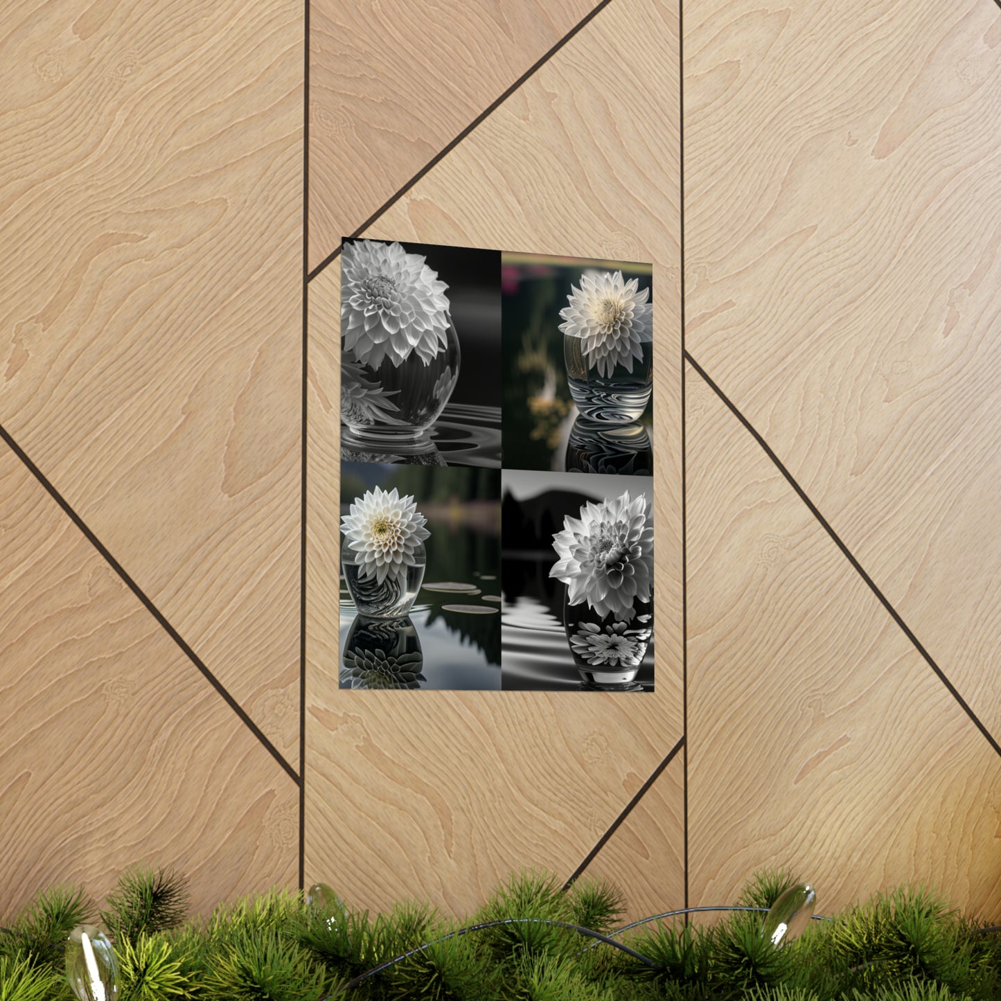 Premium Matte Vertical Posters White Dahlia 5