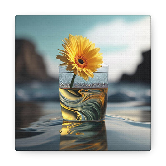 Canvas Gallery Wraps yello Gerbera glass 2