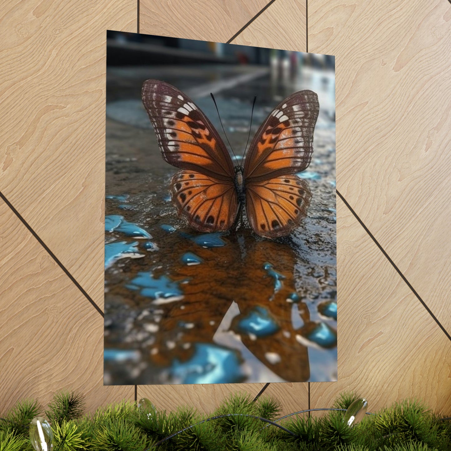 Premium Matte Vertical Posters Water Butterfly Street 2