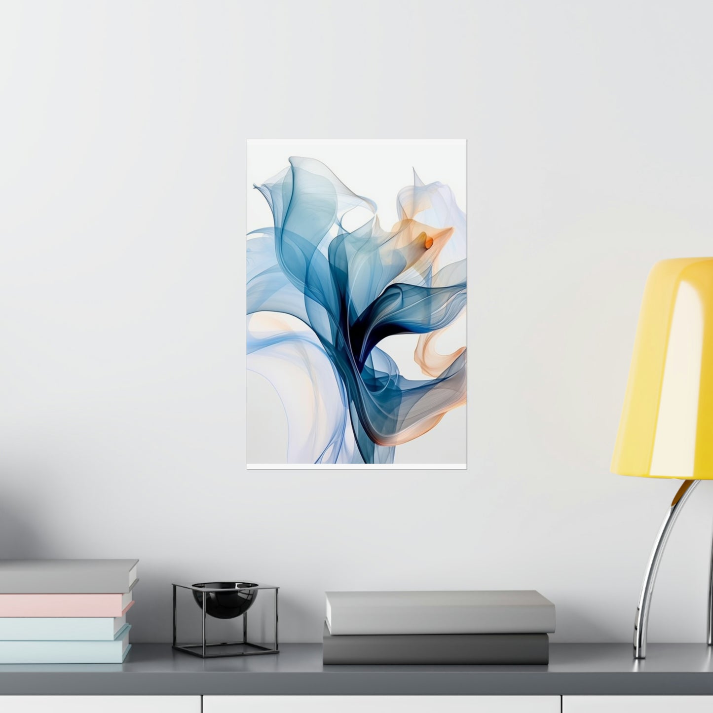 Premium Matte Vertical Posters Blue Tluip Abstract 3