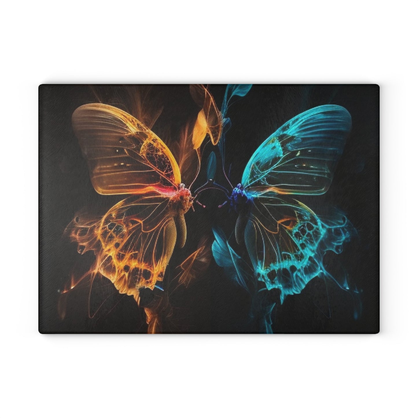 Glass Cutting Board Kiss Neon Butterfly 2