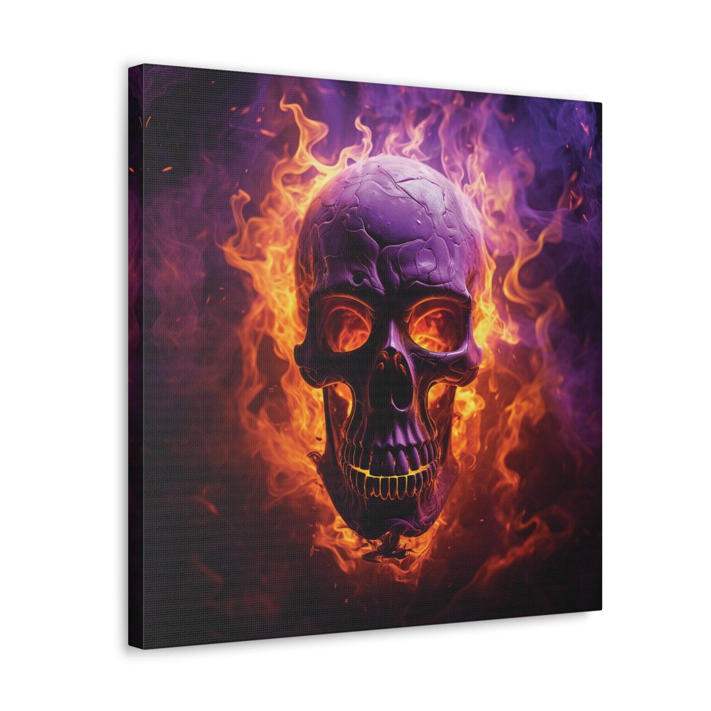 Canvas Gallery Wraps Skull Flames 3