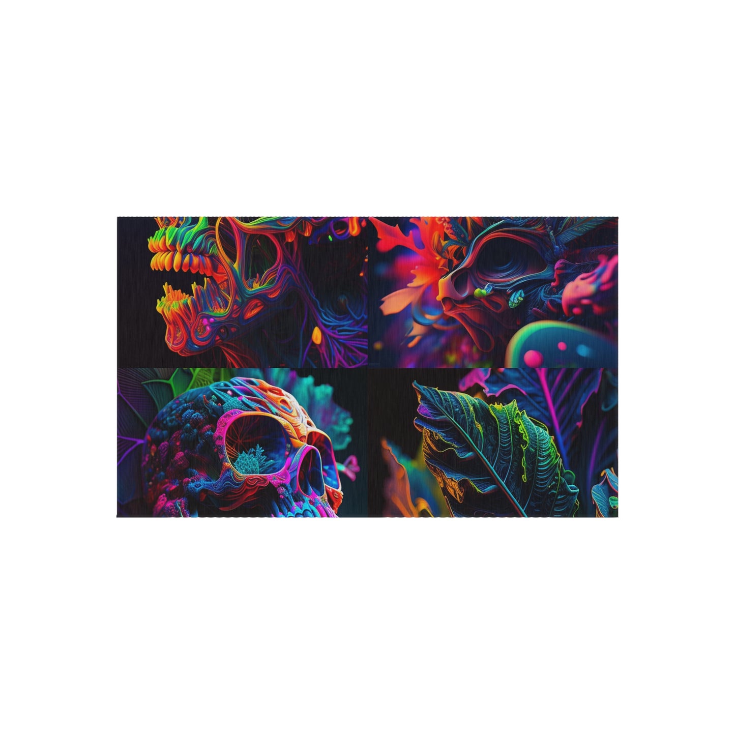 Outdoor Rug  Florescent Skull Death 5