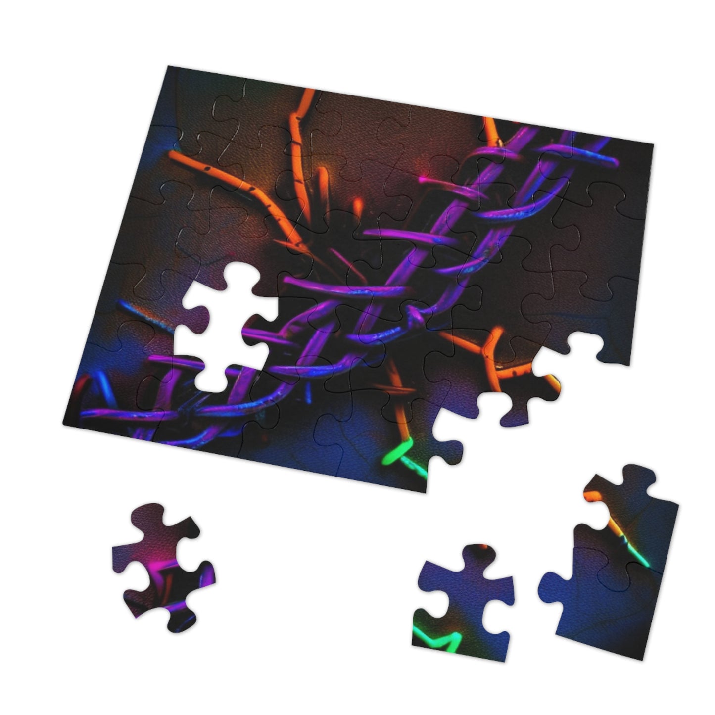 Jigsaw Puzzle (30, 110, 252, 500,1000-Piece) Macro Neon Barbs 2