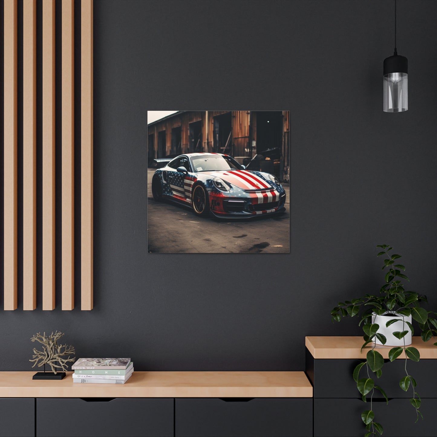 Canvas Gallery Wraps American Flag Porsche 3