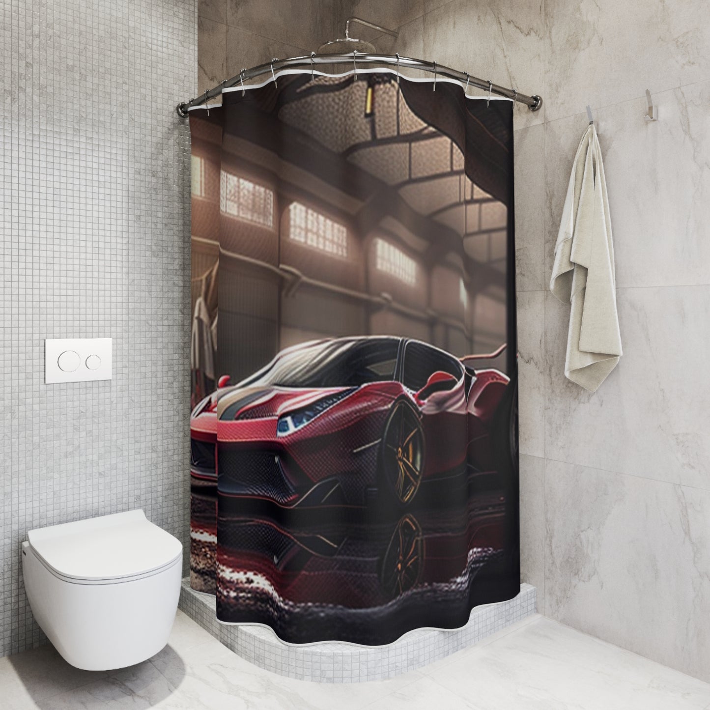 Polyester Shower Curtain Ferrari Hyper 4