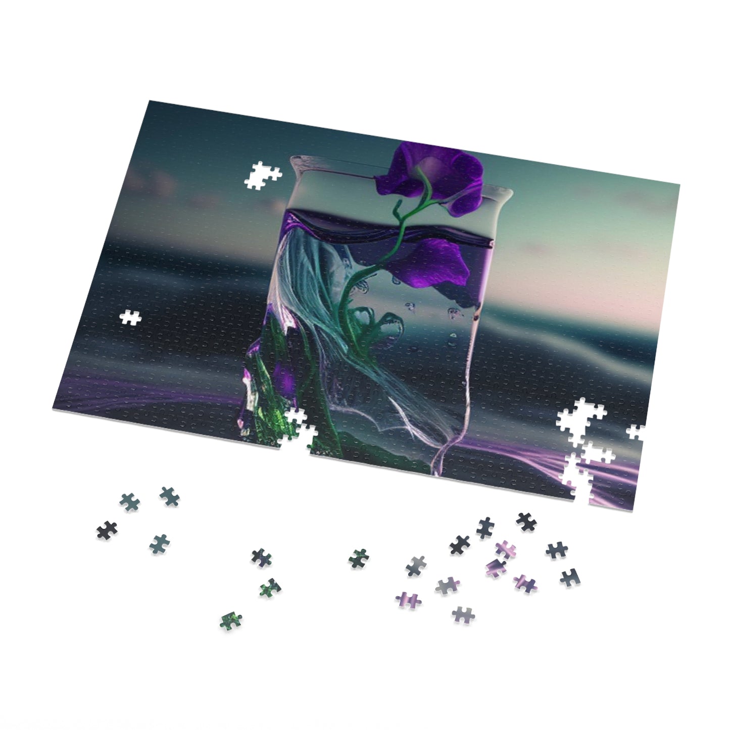 Jigsaw Puzzle (30, 110, 252, 500,1000-Piece) Purple Sweet pea in a vase 3