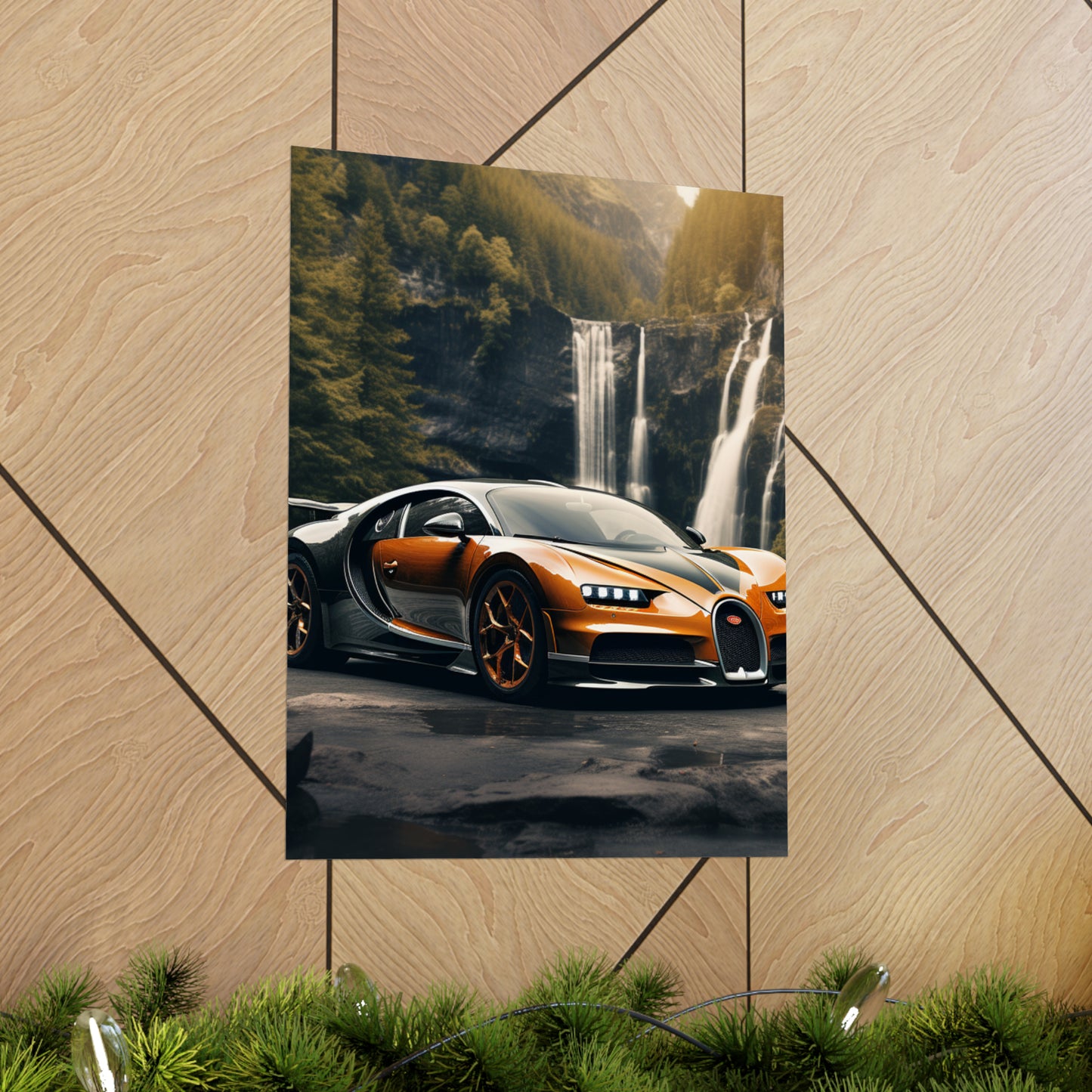 Premium Matte Vertical Posters Bugatti Waterfall 3