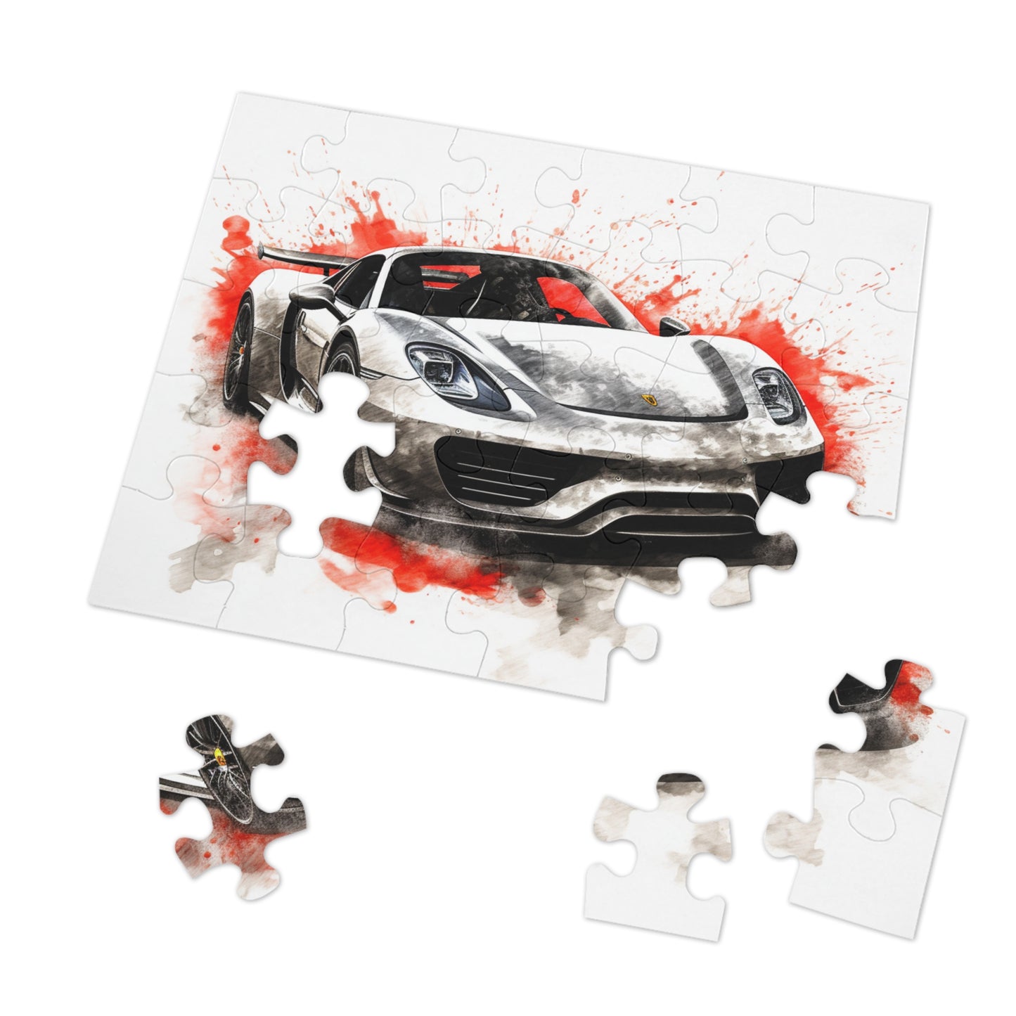 Jigsaw Puzzle (30, 110, 252, 500,1000-Piece) 918 Spyder white background driving fast with water splashing 4