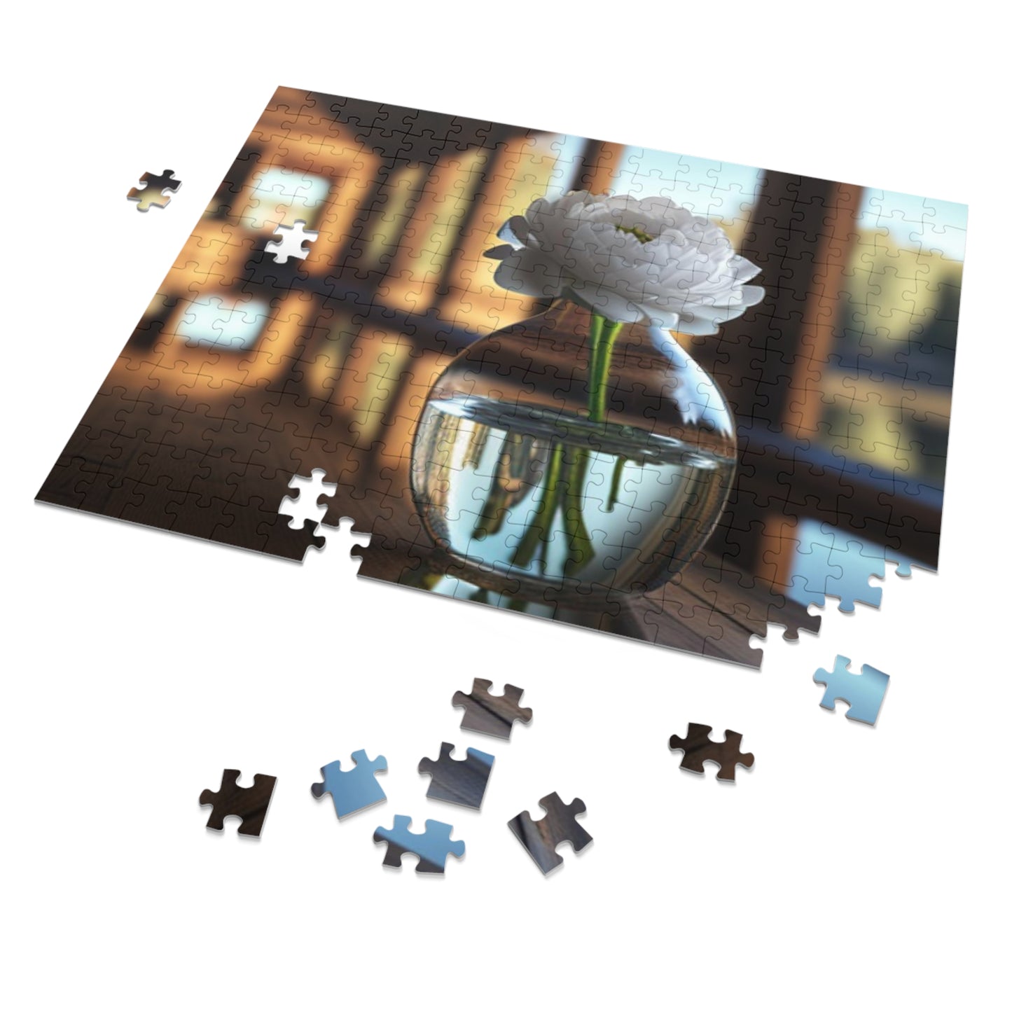Jigsaw Puzzle (30, 110, 252, 500,1000-Piece) White Peony glass vase 3