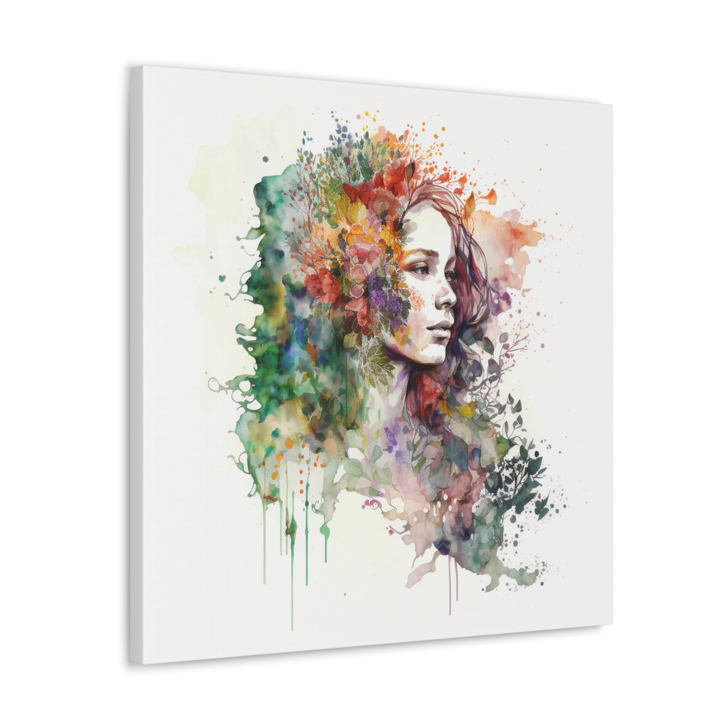 Canvas Gallery Wraps Mother Nature Bright Spring Colors Realistic Watercolor 3