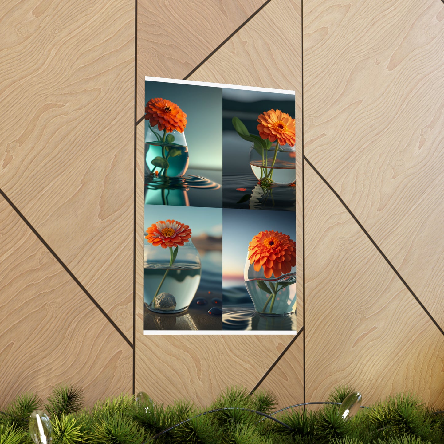 Premium Matte Vertical Posters Orange Zinnia 5