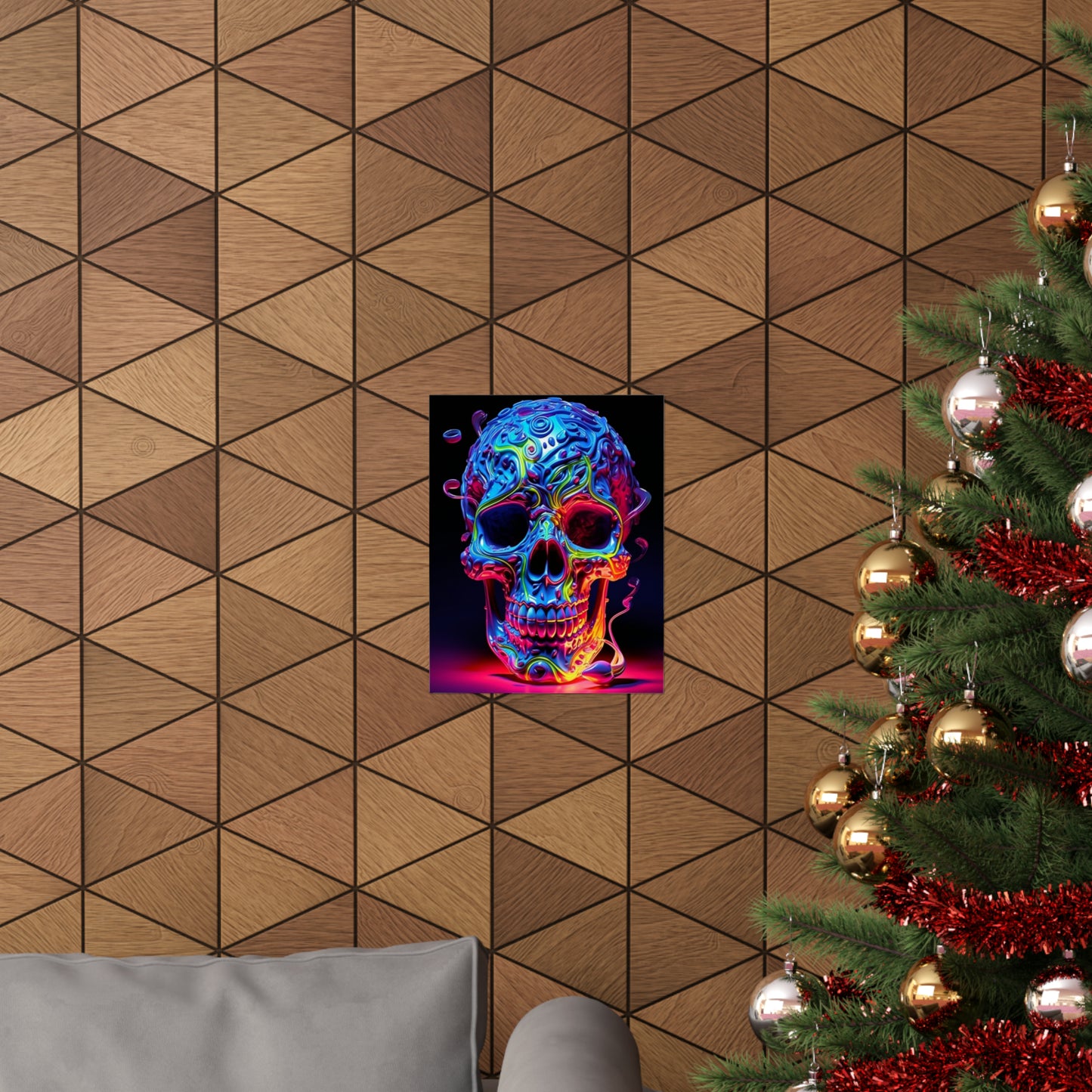 Premium Matte Vertical Posters Macro Skull Color 3