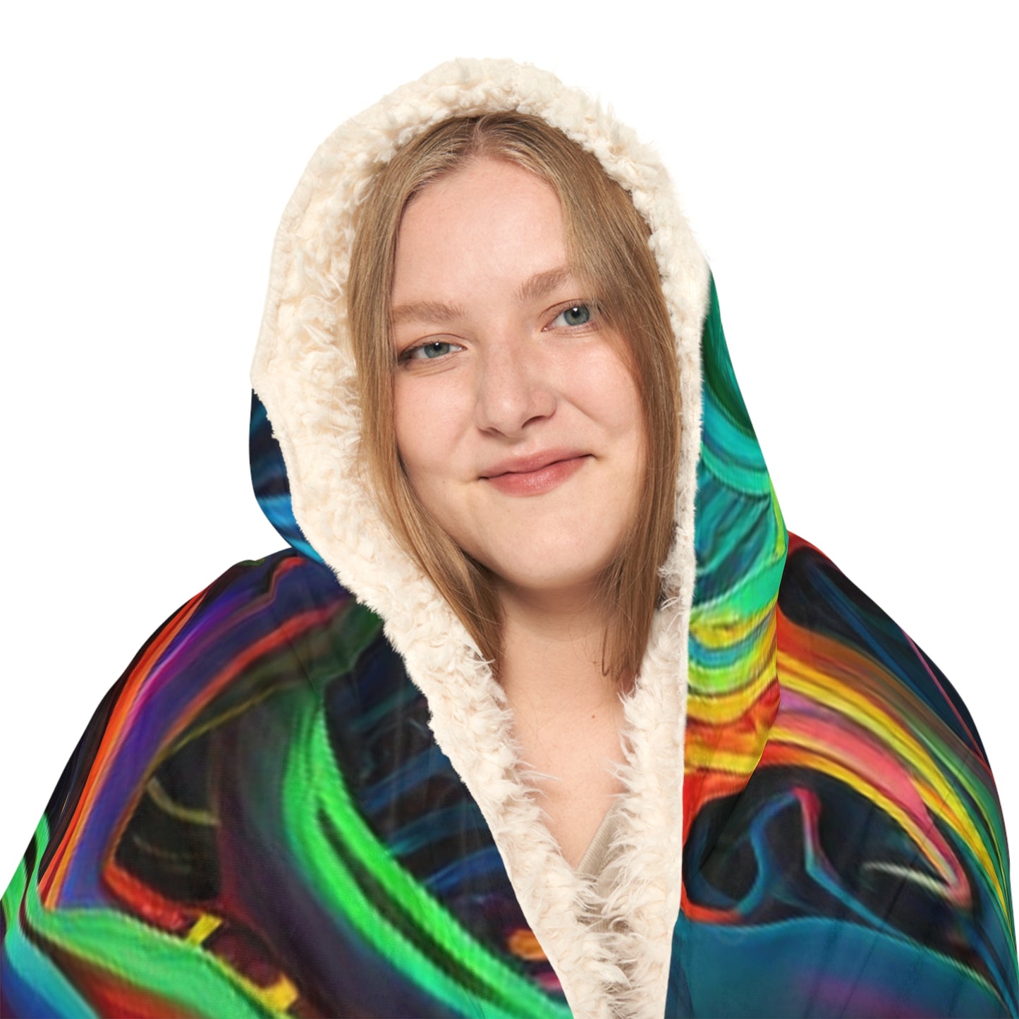 Snuggle Hooded Blanket Florescent Skull Death 1