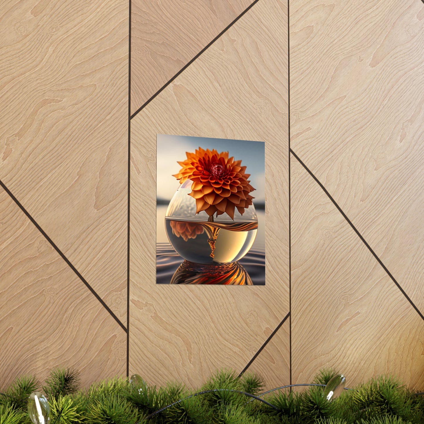 Premium Matte Vertical Posters Dahlia Orange 1