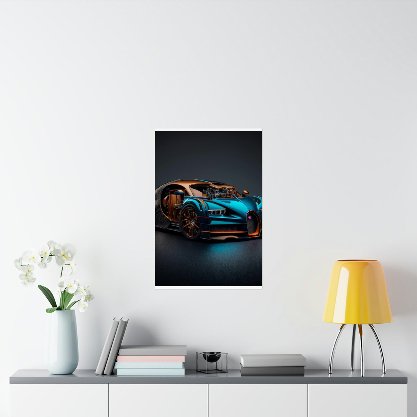 Premium Matte Vertical Posters Bugatti Blue 4