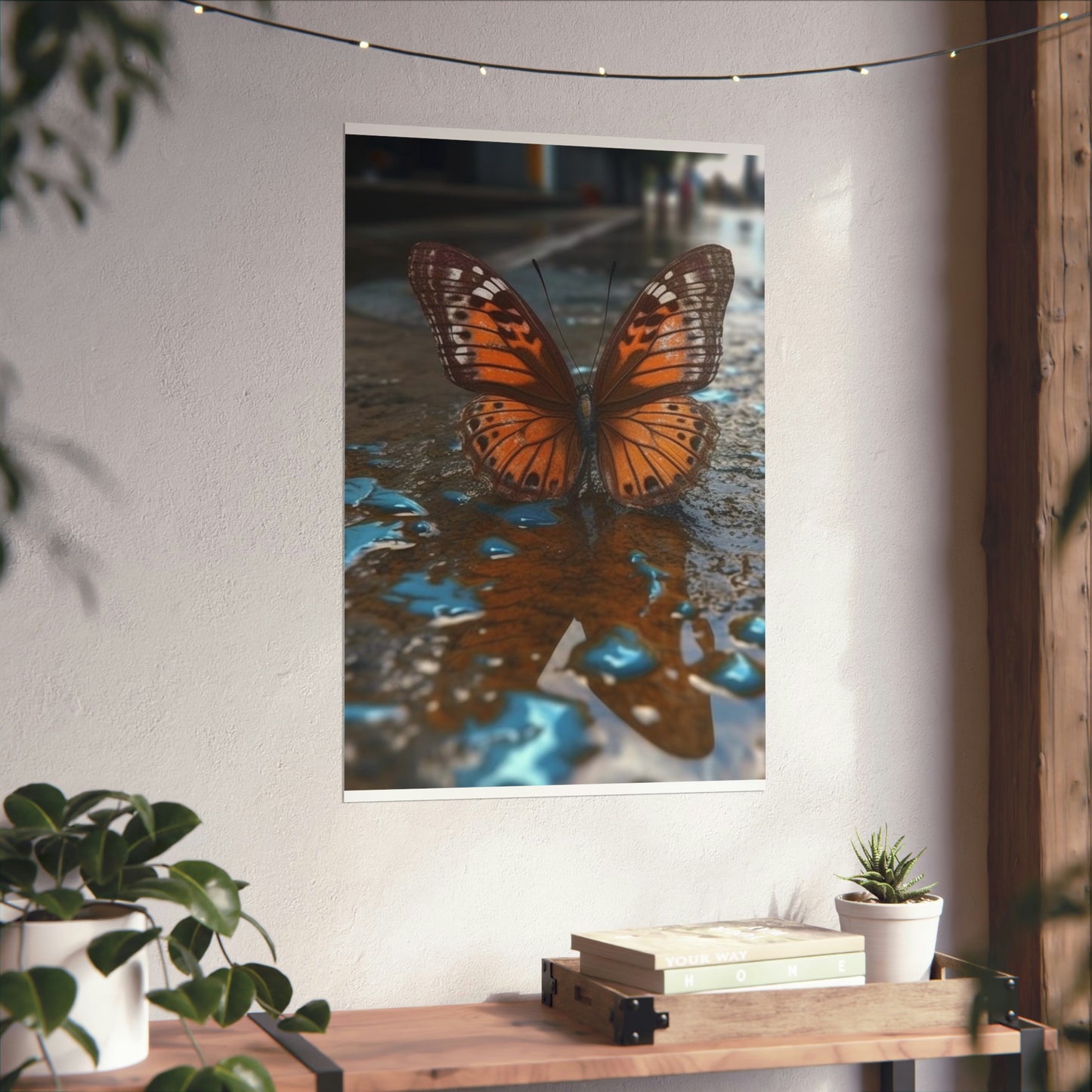 Premium Matte Vertical Posters Water Butterfly Street 2
