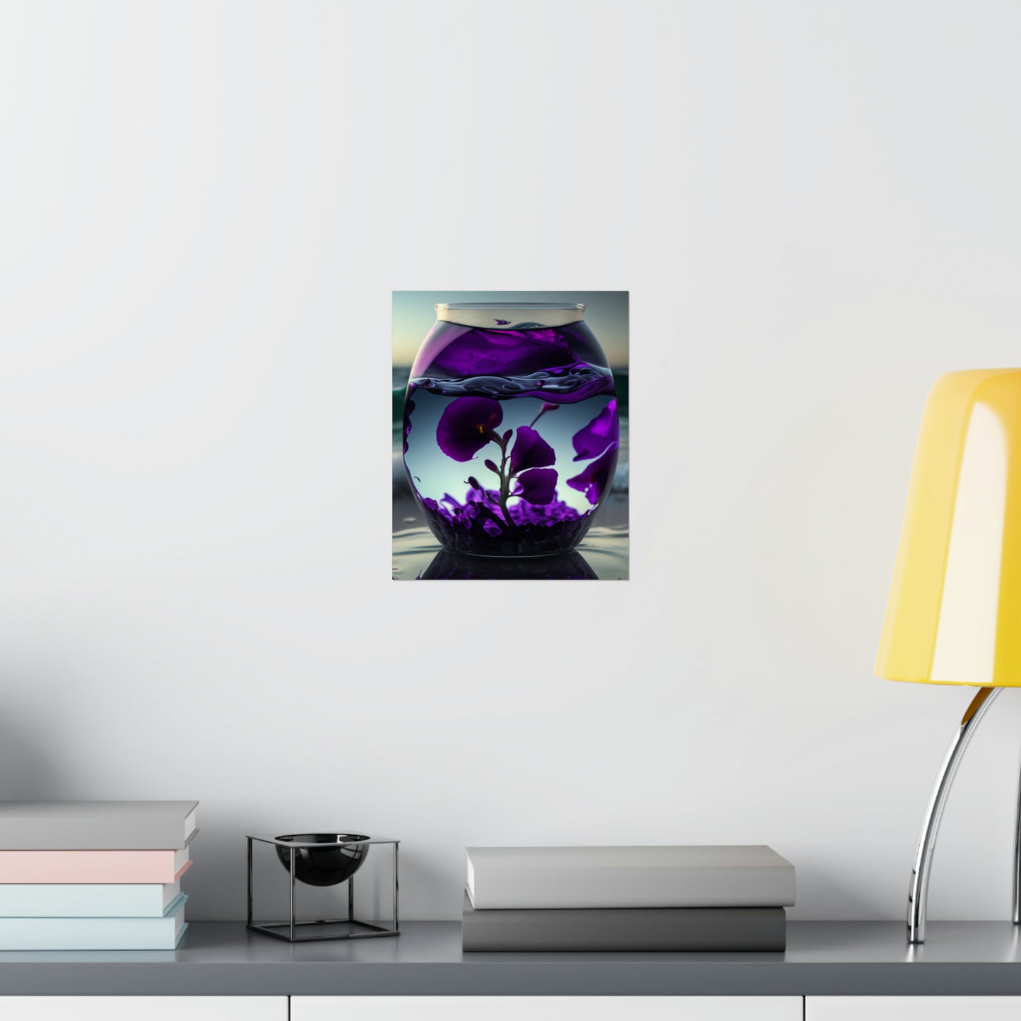 Premium Matte Vertical Posters Purple Sweet pea in a vase 4