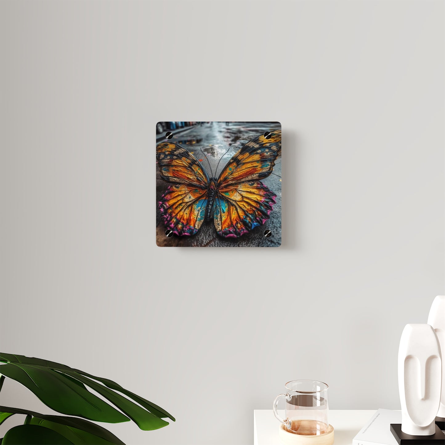 Acrylic Wall Art Panels Liquid Street Butterfly 1