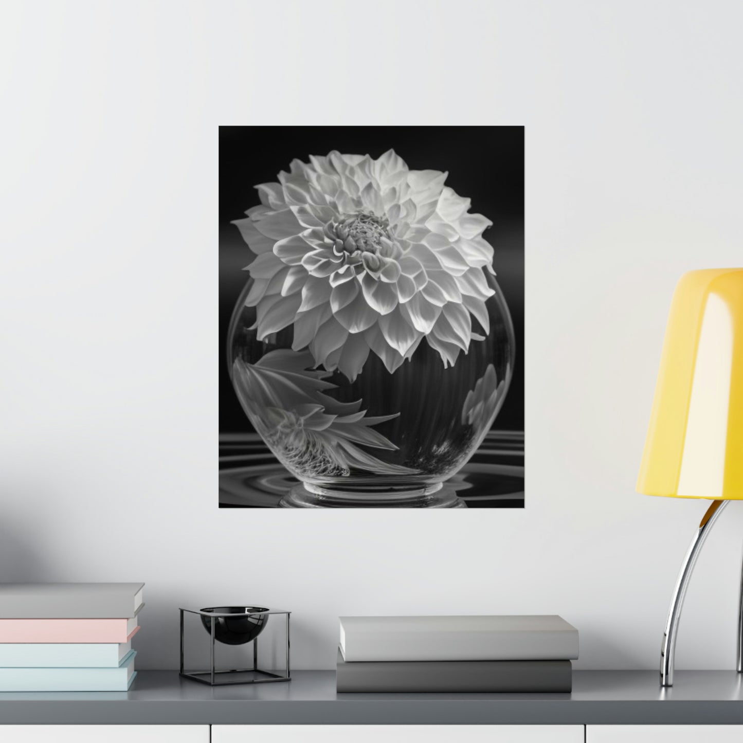 Premium Matte Vertical Posters White Dahlia 1