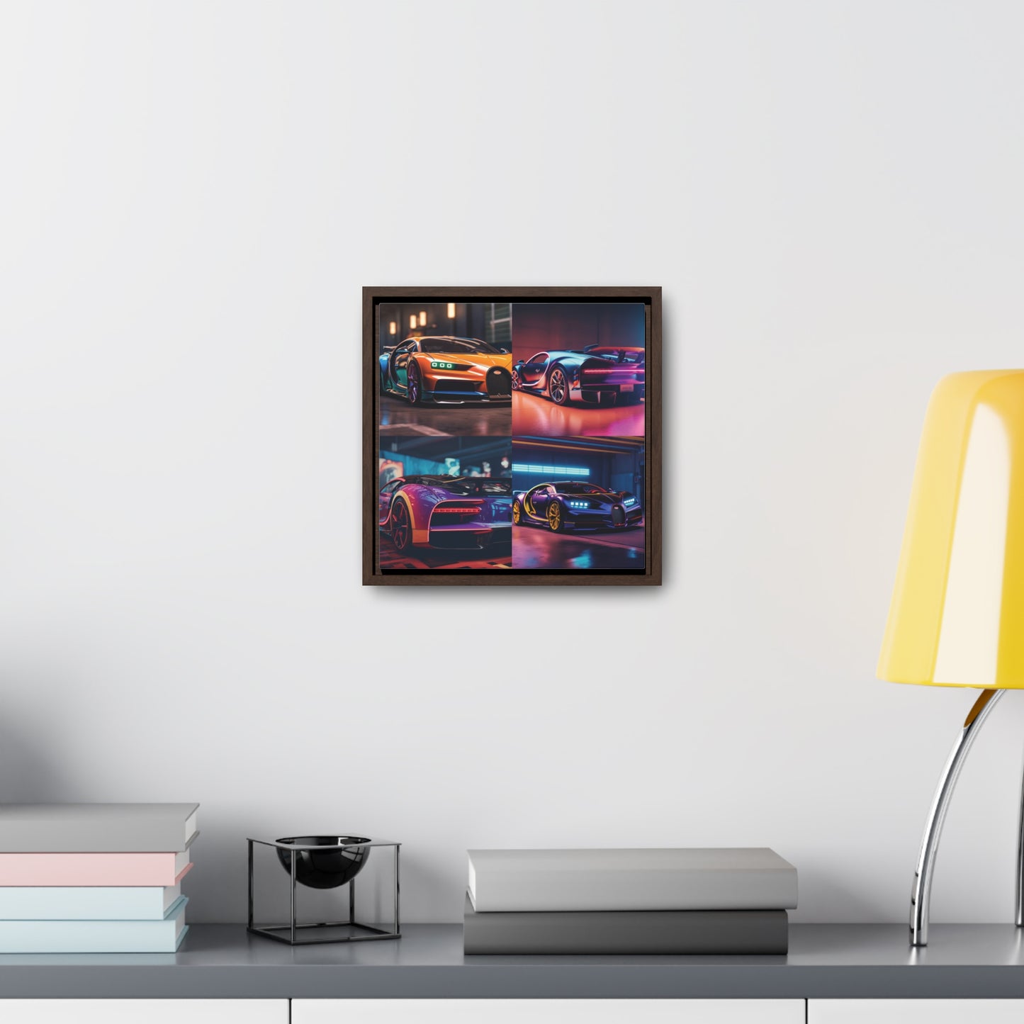Gallery Canvas Wraps, Square Frame Hyper Bugatti Neon Chiron 5