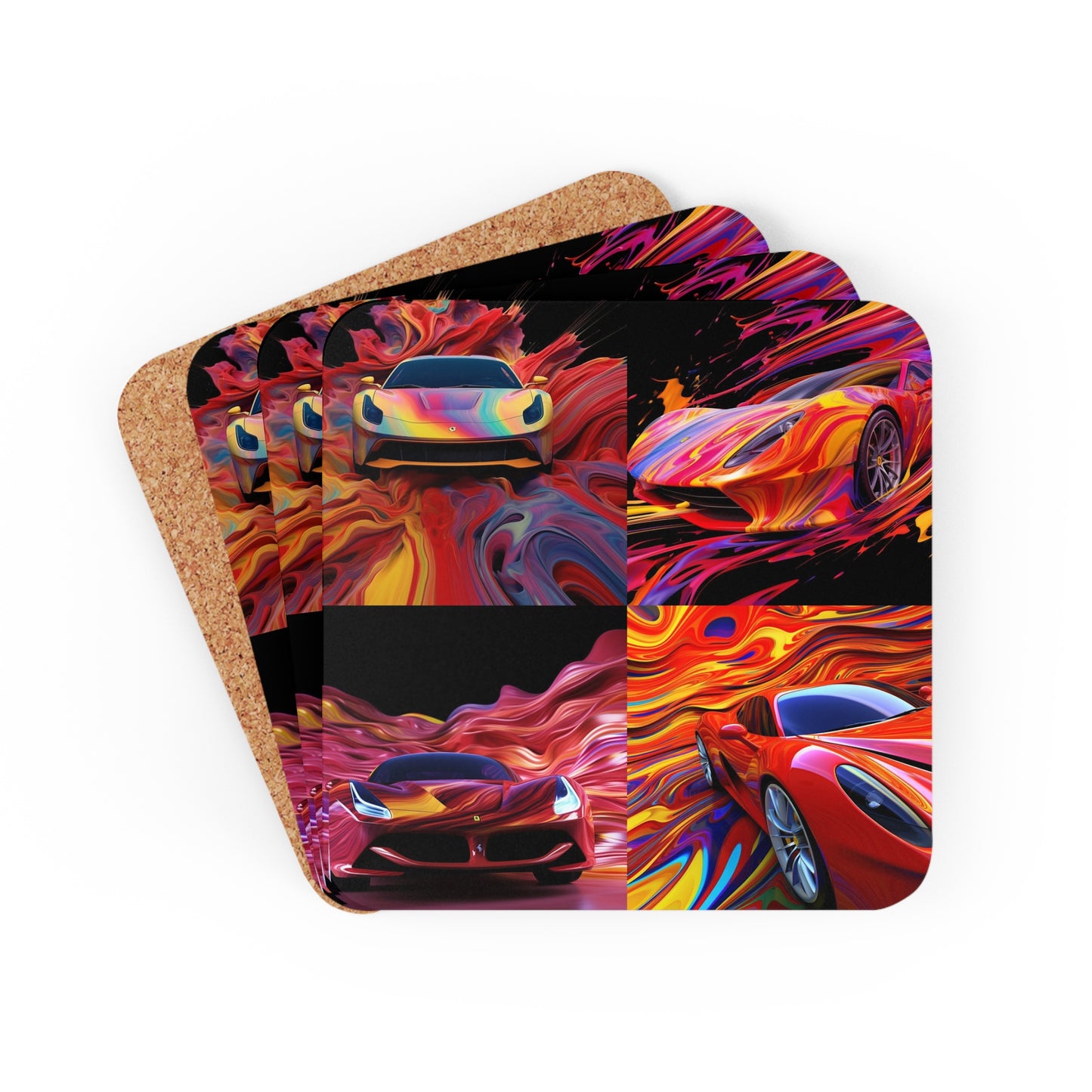 Corkwood Coaster Set Ferrari Water Fusion 5