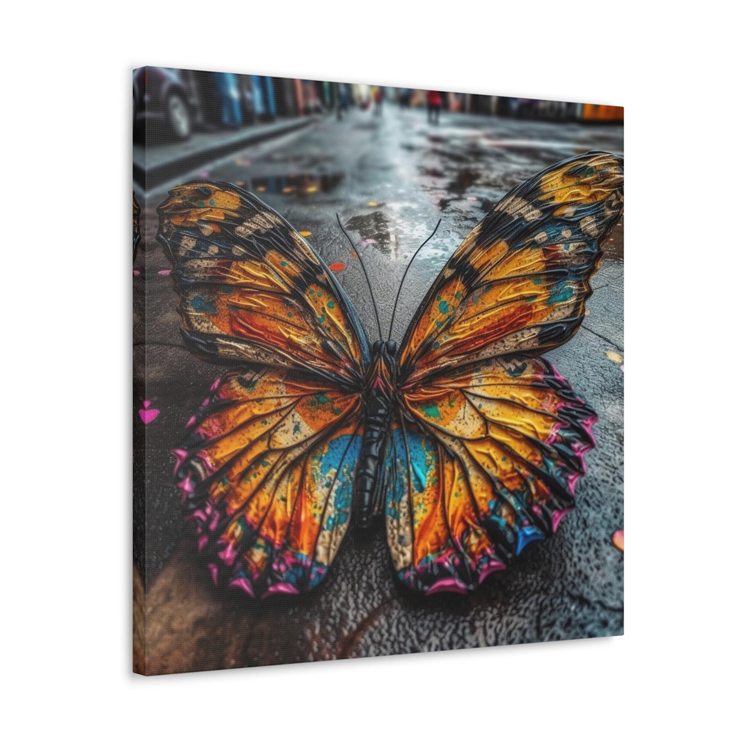 Canvas Gallery Wraps Liquid Street Butterfly 1