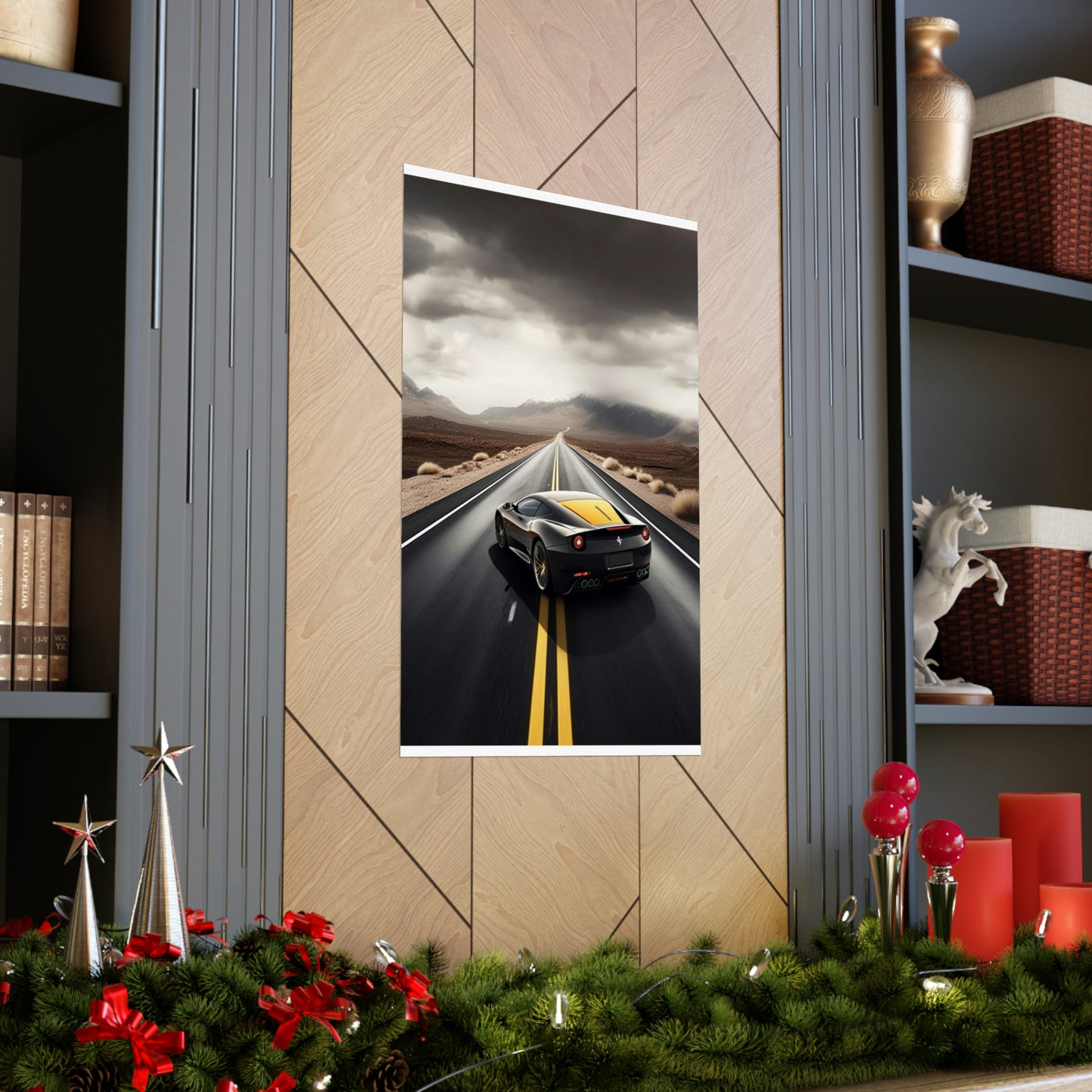 Premium Matte Vertical Posters Ferrari Road 4