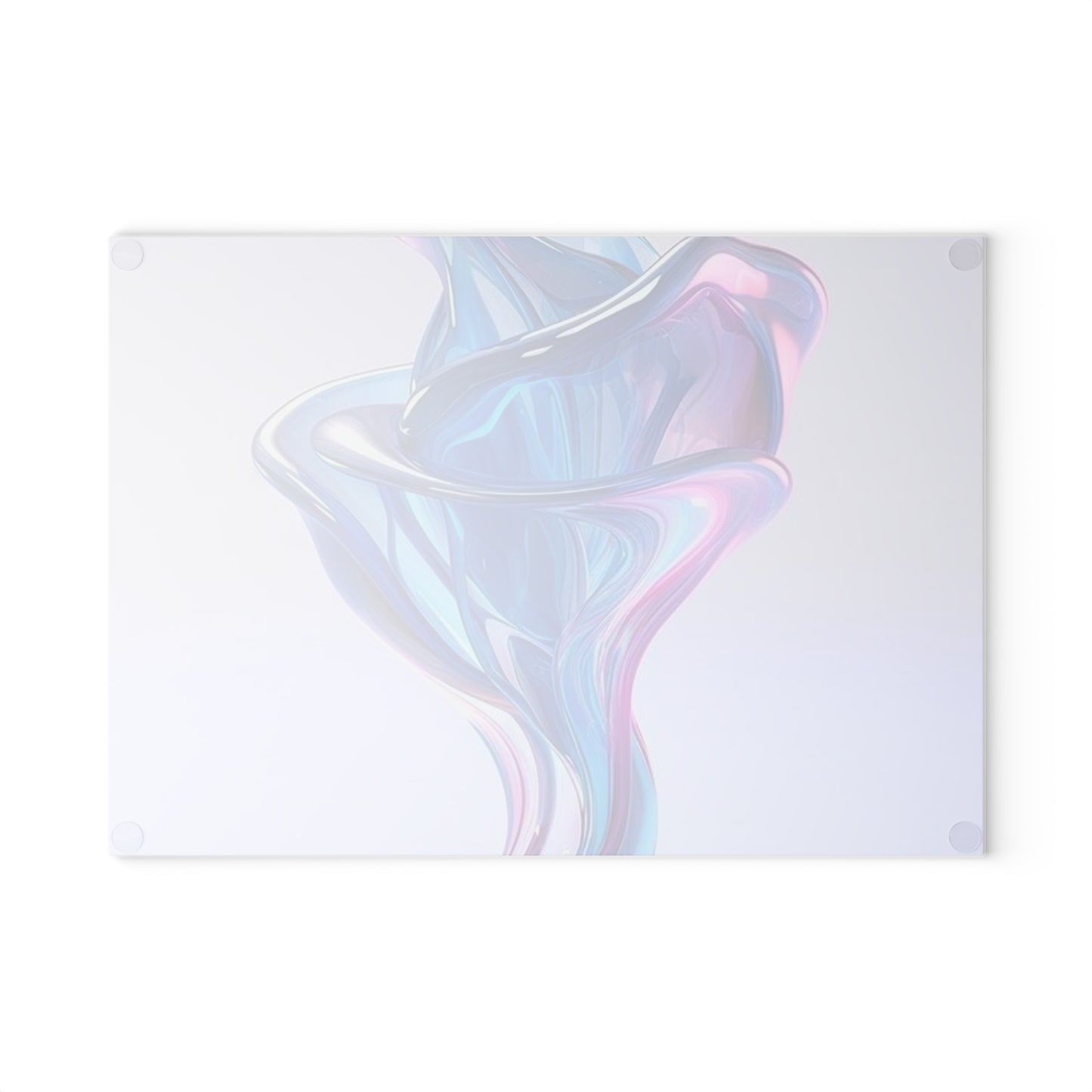 Glass Cutting Board Pink & Blue Tulip Rose 2