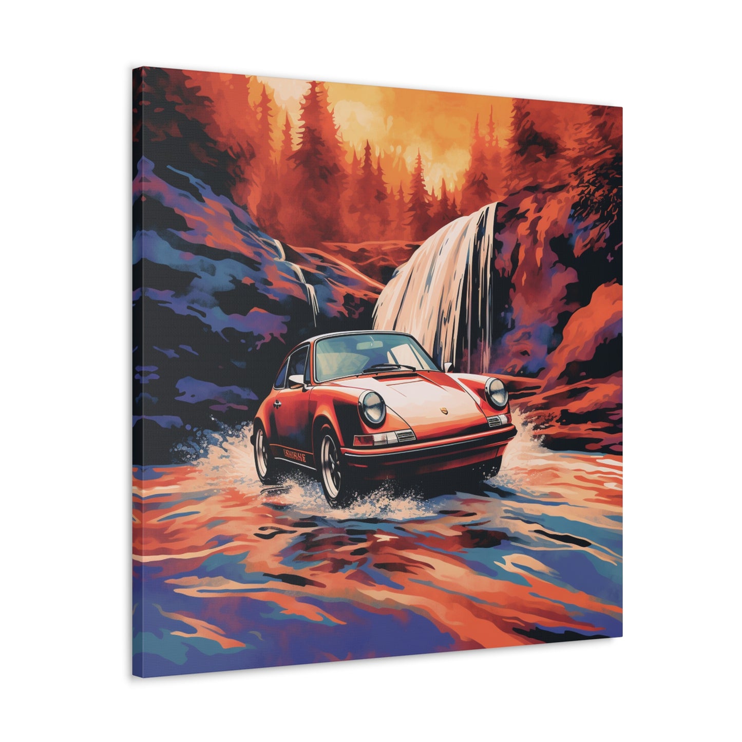 Canvas Gallery Wraps American Flag Porsche Abstract 4