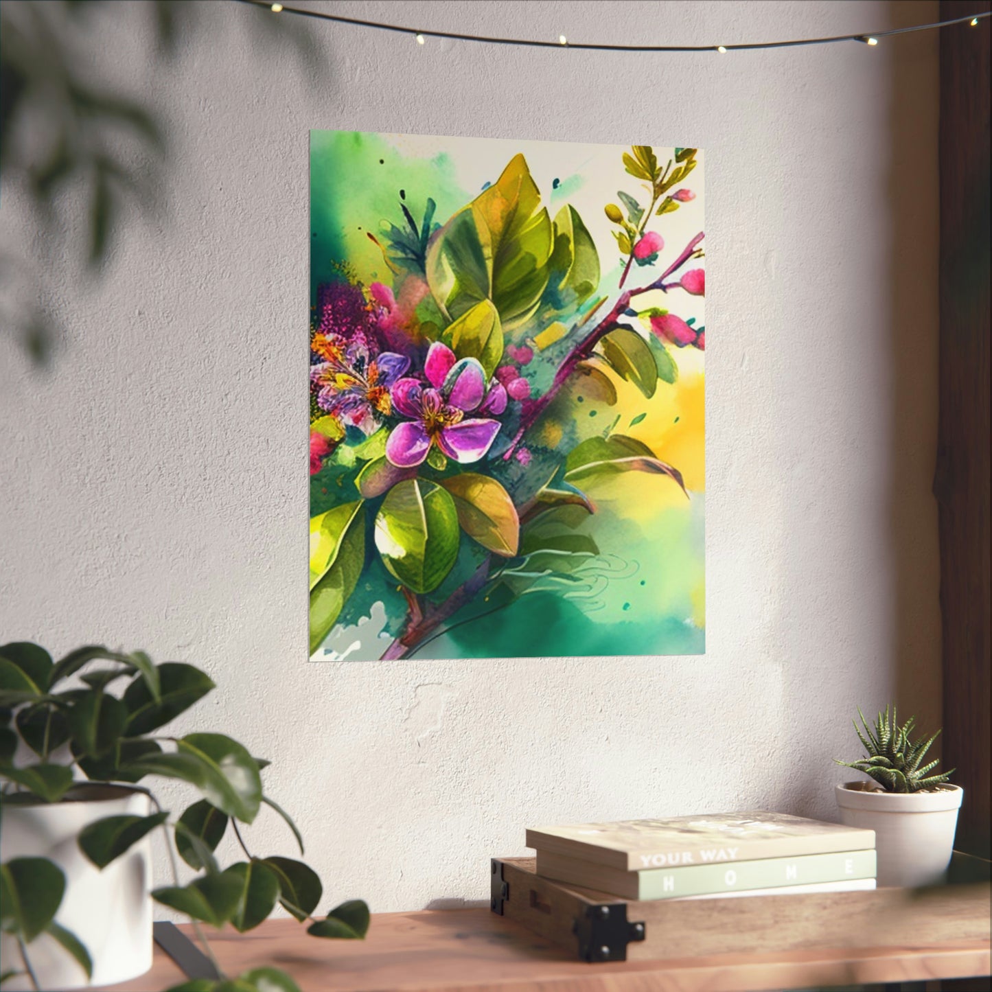 Premium Matte Vertical Posters Mother Nature Bright Spring Colors Realistic Watercolor 1