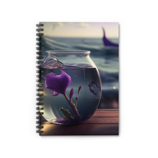 Spiral Notebook - Ruled Line Purple Sweet pea in a vase 1