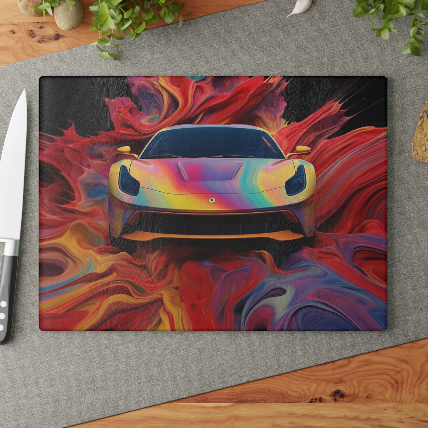 Glass Cutting Board Ferrari Water Fusion 1